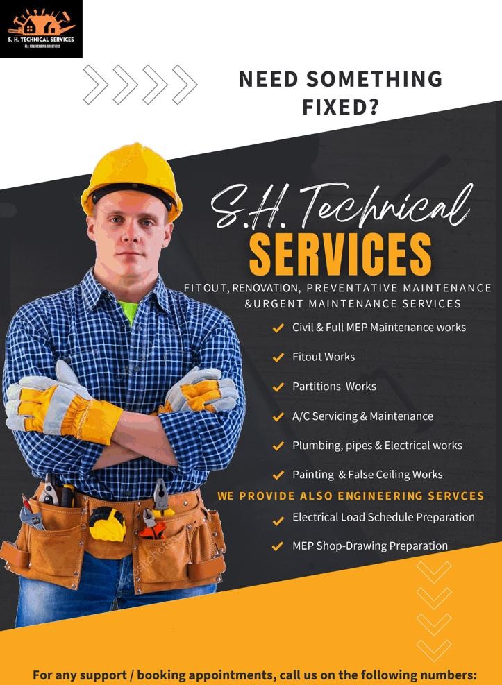 MEP Residential Maintenance (Mechanical, Electrical, Plumbing systems and fittings))