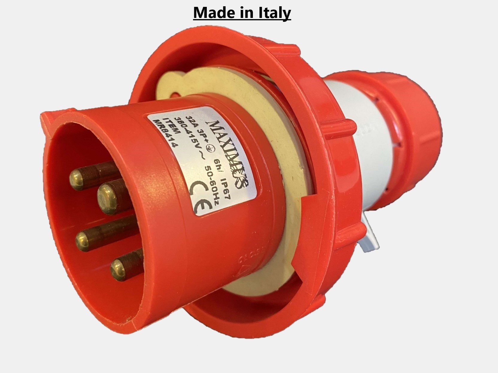 Maximus ENDURAA INDUSTRIAL PLUG - 16A 3 POLE+E  380/415V Movable Plug IP67 (Red color - MR8214)