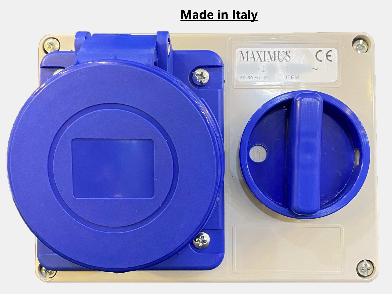 Maximus CONSERVAA Industrial Wall Interlock Socket - 32A 2 POLE+E - 220/240V - IP44 (Blue color - MR3234B6)